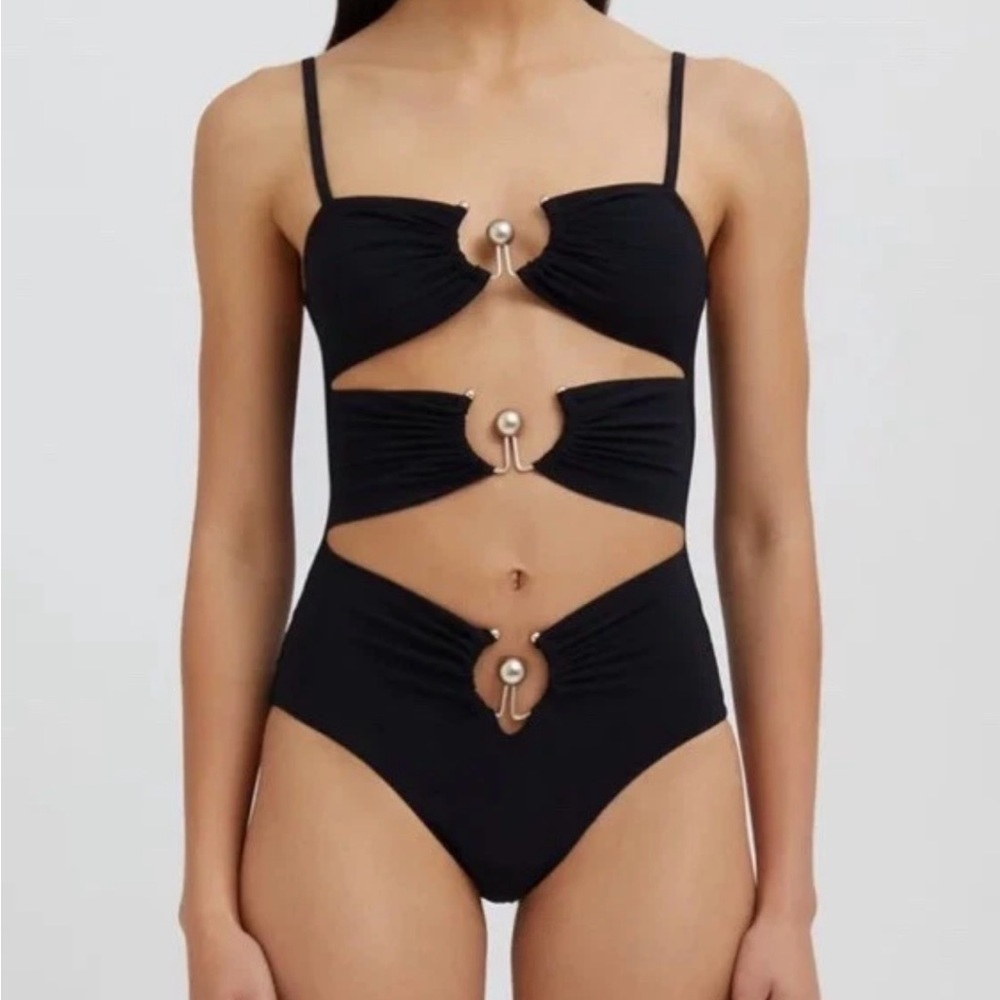 Christopher Esber Black Cutout One Piece
